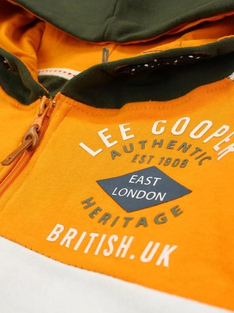 Lee Cooper   Veste garçon imprimé logo en coton   Orange