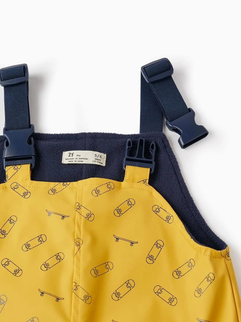 Salopette en caoutchouc pour garçon 'Skate'  Skater's’ Dictionary   Jaune foncé