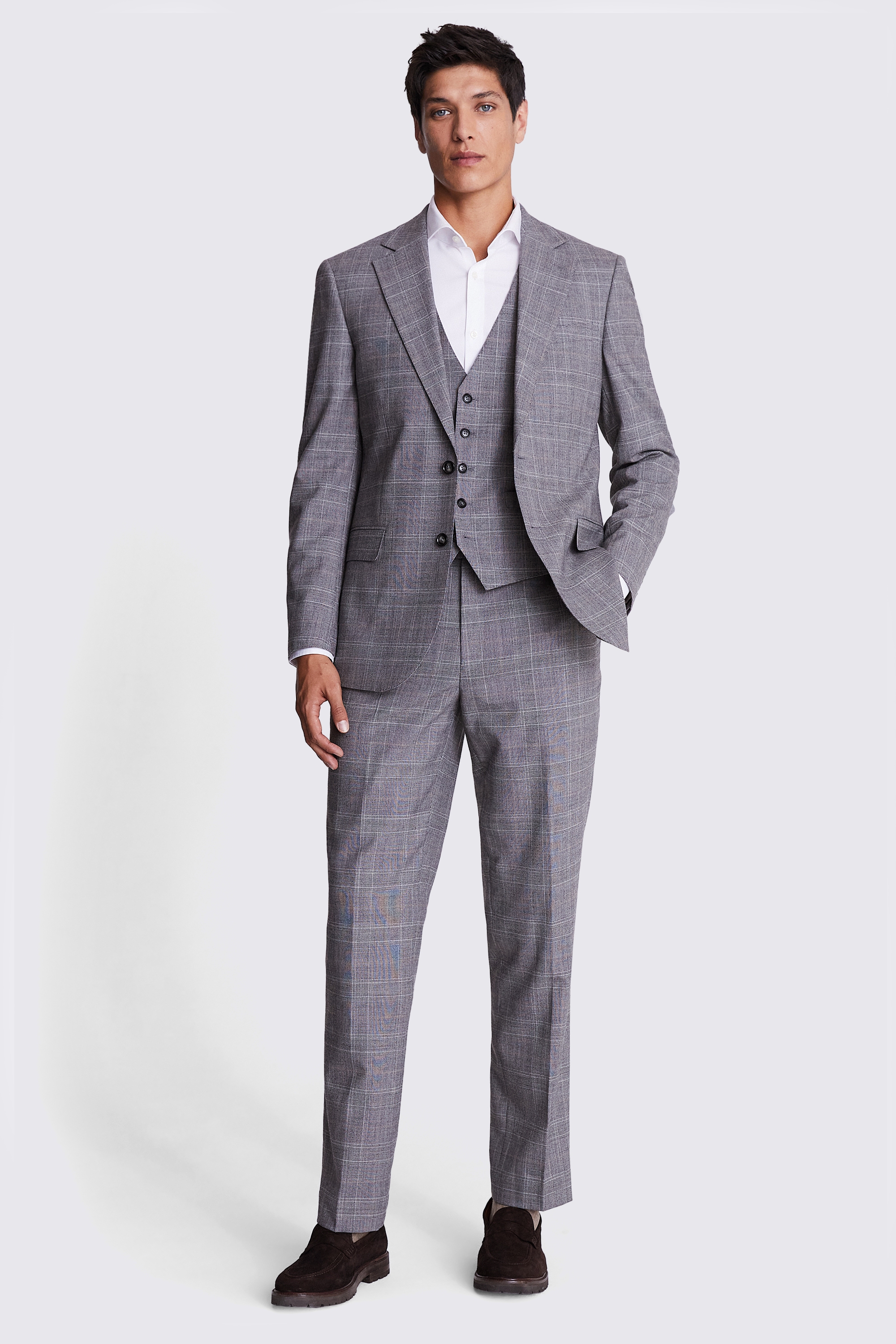 Regular Fit Grey Check Performance Jacket     Buy Online at Moss