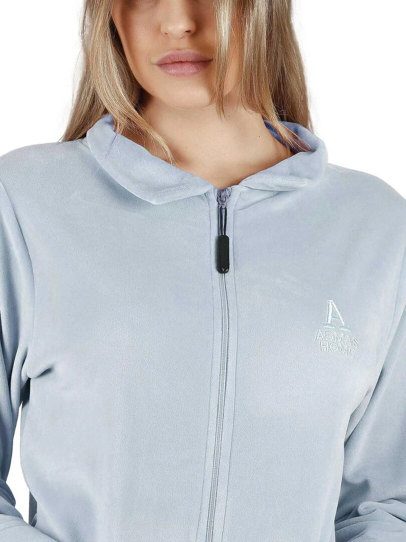 Pyjama pantalon veste zippée Soft Home   Bleu