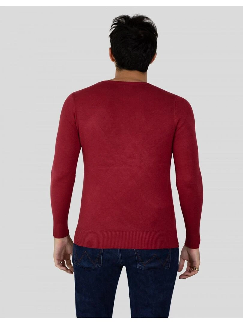 Pull manches longues col rond Kebello   Rouge