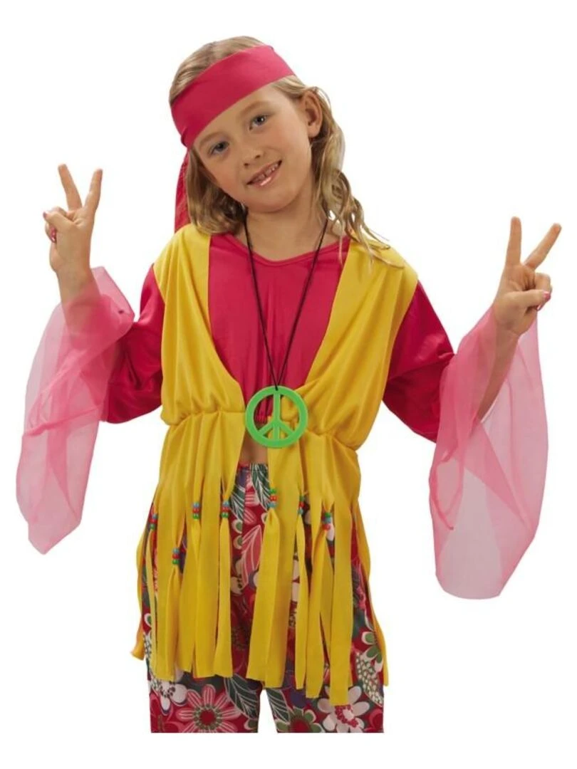 Déguisement Hippie Flowers enfant Rose