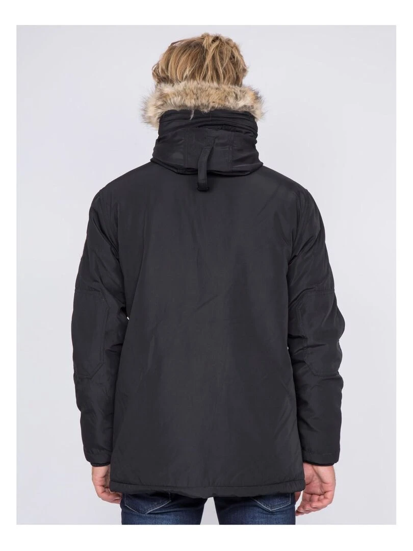 Parka mi longue capuche ZALIX Noir