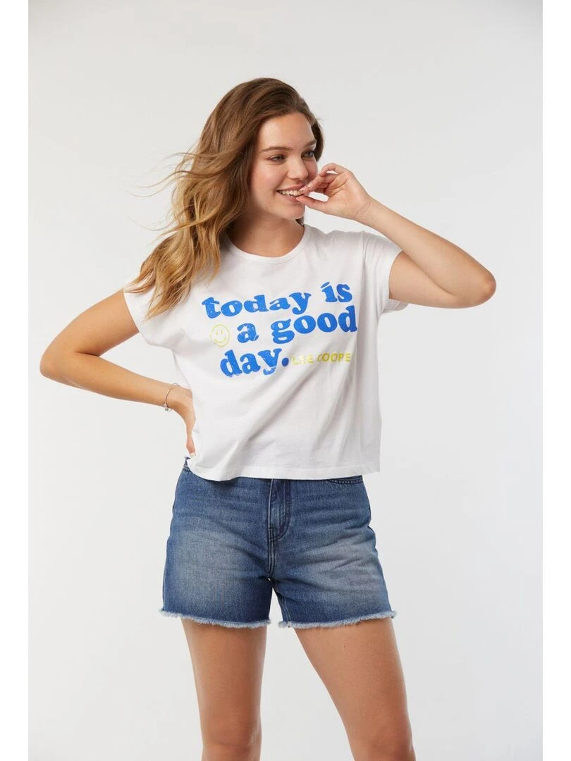 Lee Cooper   T shirt manches courtes coton loose ABANIA   Blanc