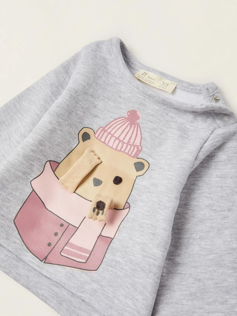 Survêtement en Coton Nouveau Née 'Bear'   TREASURE MOUNTAIN   Rose foncé