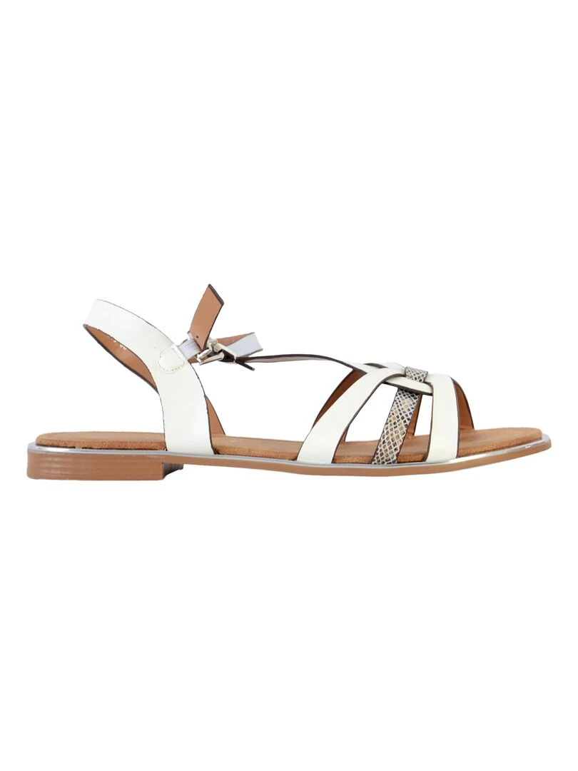 Sandale plate à bride The Divine Factory*   Blanc