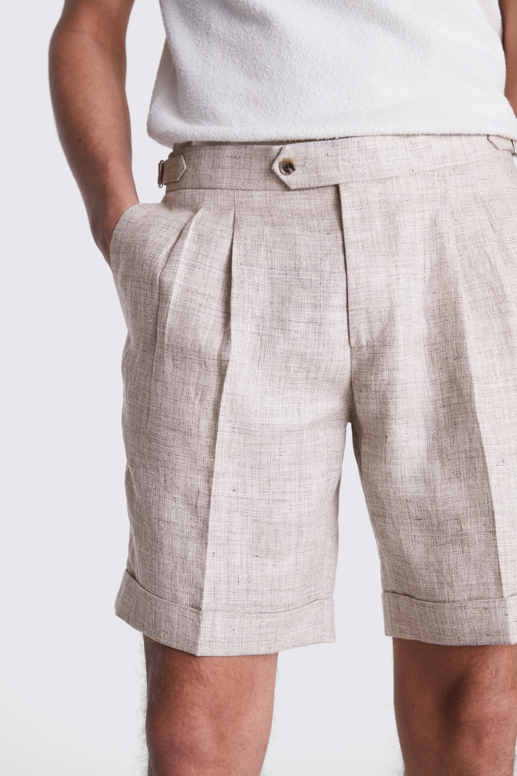Oatmeal Linen Shorts   Buy Online at Moss