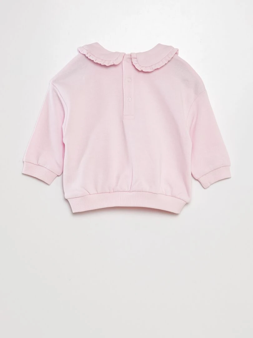 Sweat en coton à col claudine   Lila