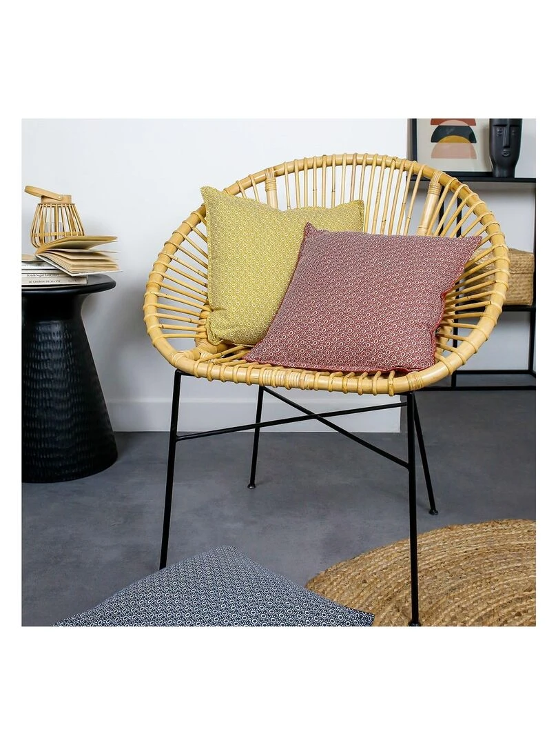 Coussin décoration imprimé 'DESERT CHIK' 'TODAY'   Jaune