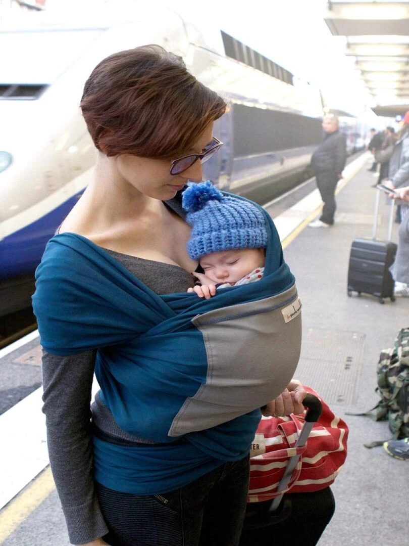 Écharpe L'Originale JPMBB   BLEU PAON  Eléphant   Bleu gris