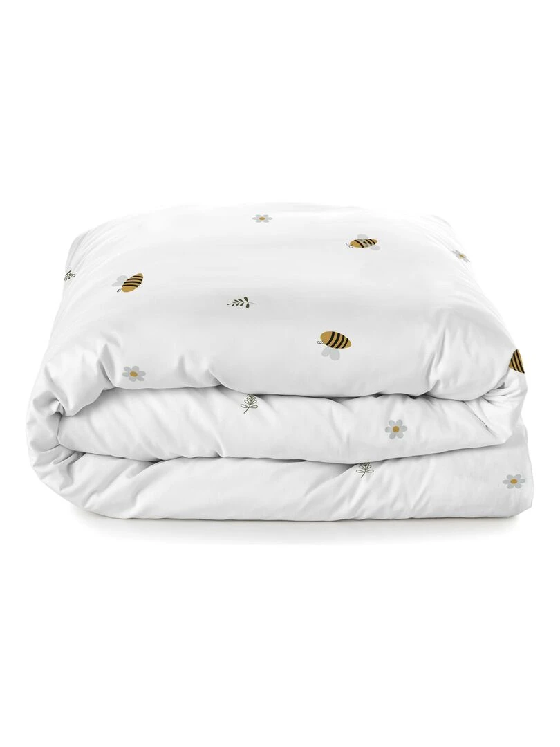 Parure housse de couette 2 pièces Honey "Happyfriday"   Blanc