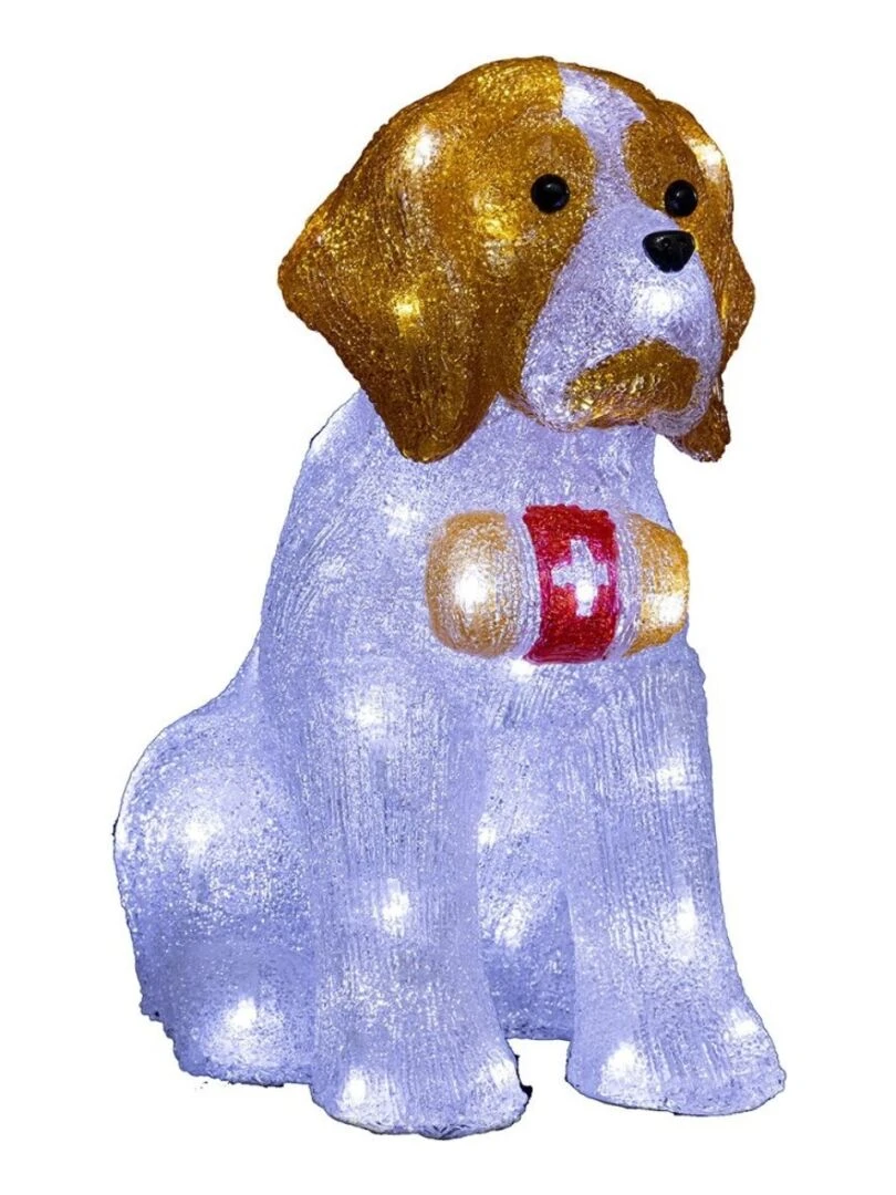 Décoration lumineuse LED St Bernard extérieur H38 Blanc