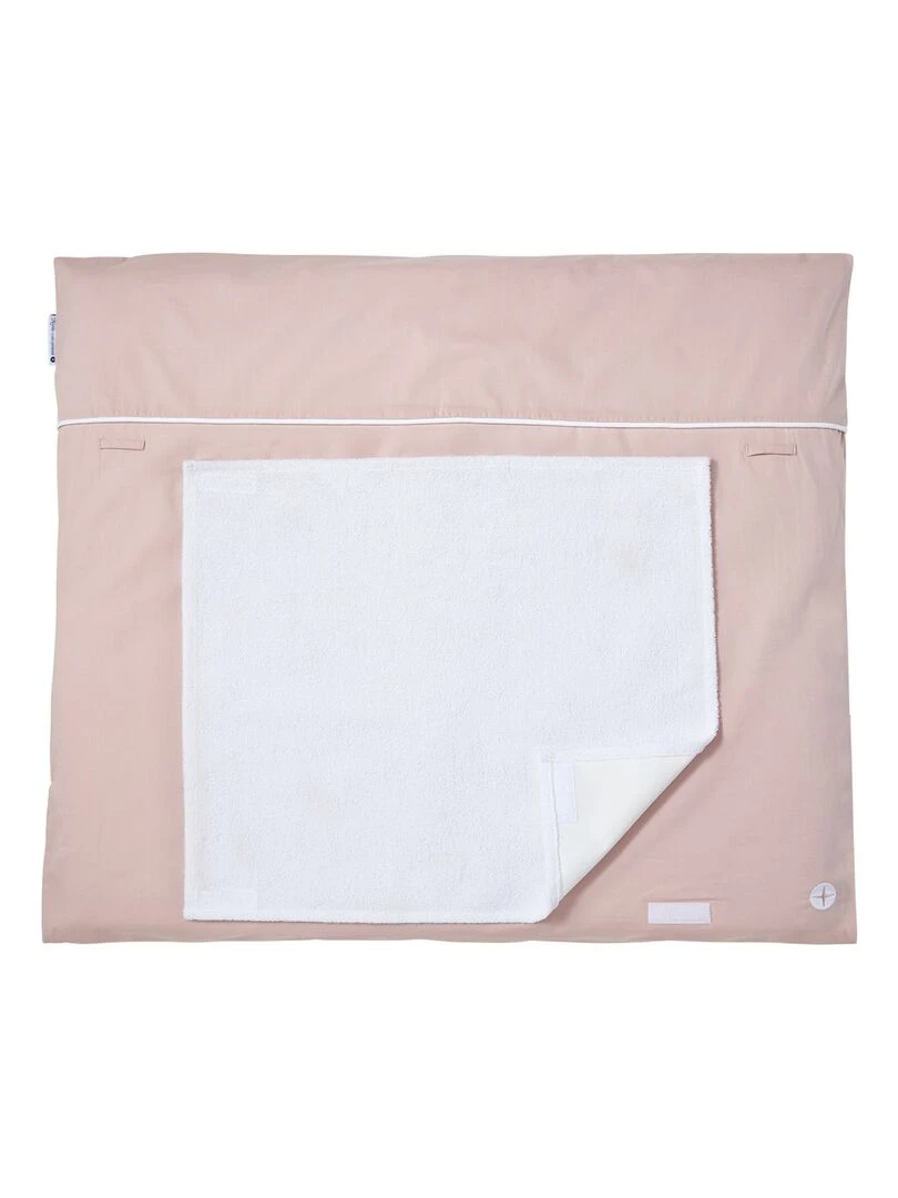 Matelas à langer lavable en coton 70 x 80 cm   Rose pâle