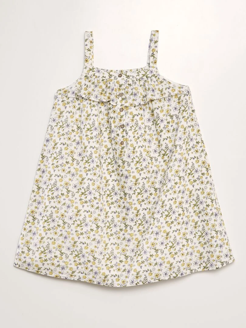 Robe à motif fleuri Beige