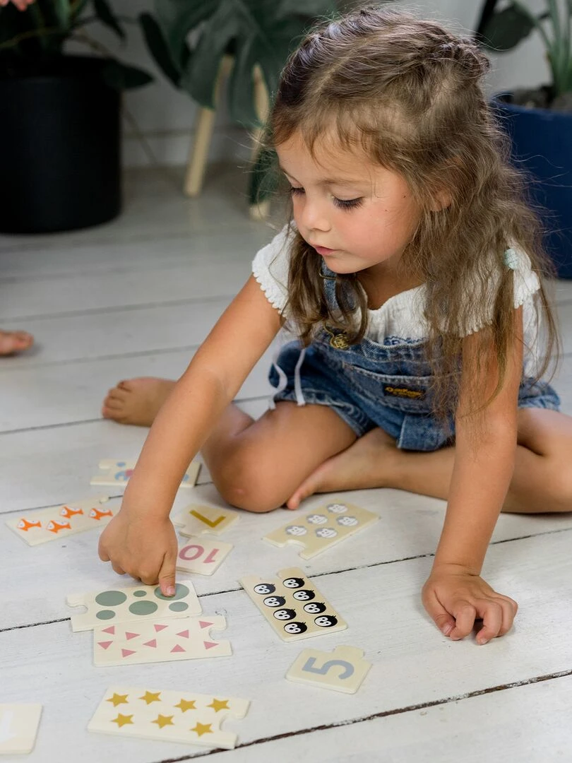 Jeu éducatif de nombres en bois Multicolore