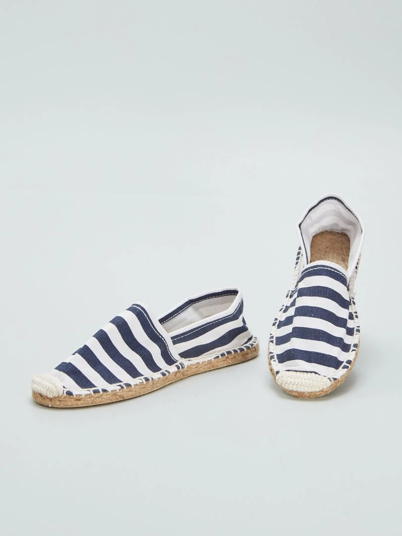 Espadrilles à rayures   Blanc/bleu marine