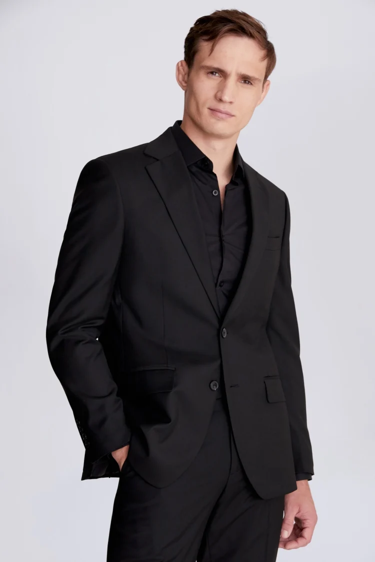 Regular Fit Black Stretch Jacket Buy Online at Moss