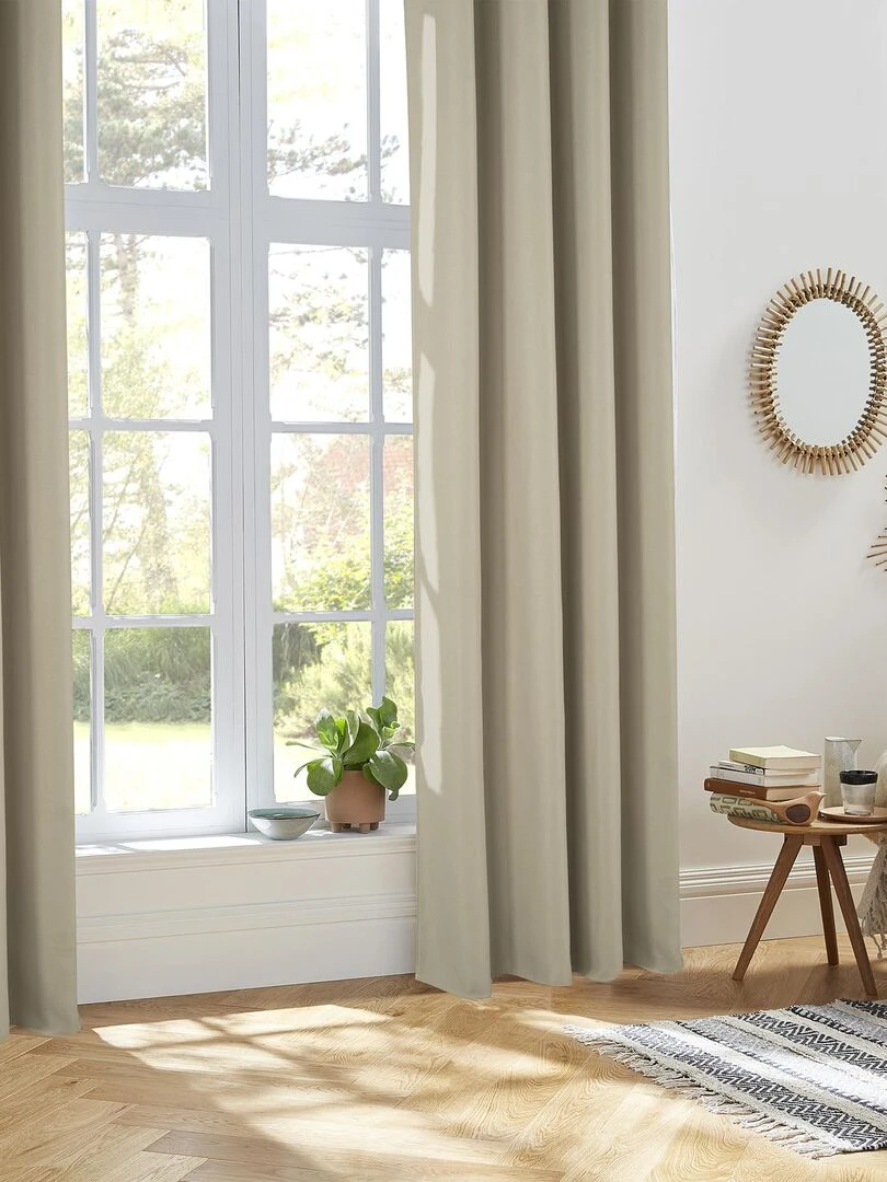 Rideau thermique et isolant uni Beige