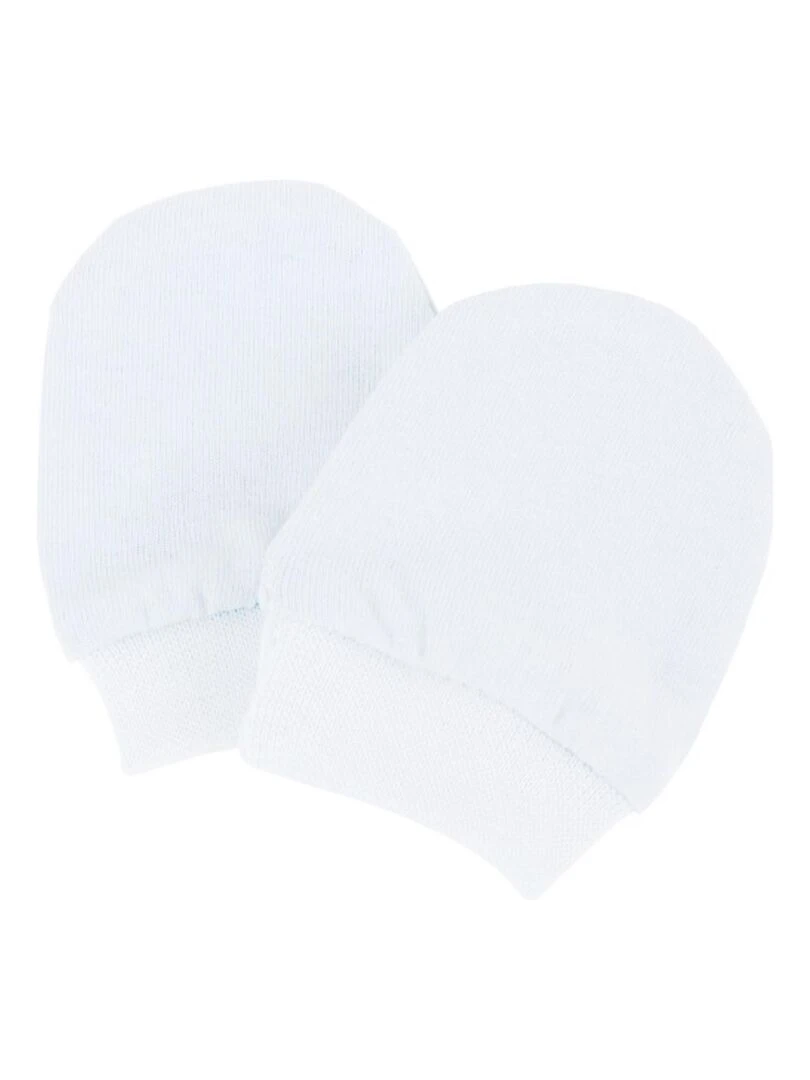Moufles naissance en coton gants bébé anti griffures   Blanc