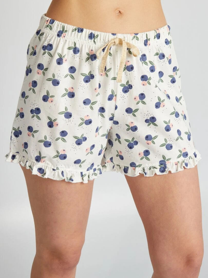 Ensemble de pyjama imprimé   2 pièces   Blanc