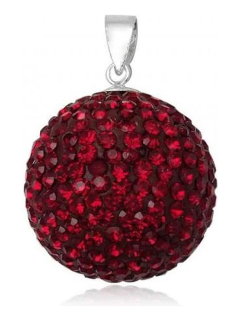 Pendentif   strass   1 4cm diamètre  Bijoucolor   Rouge