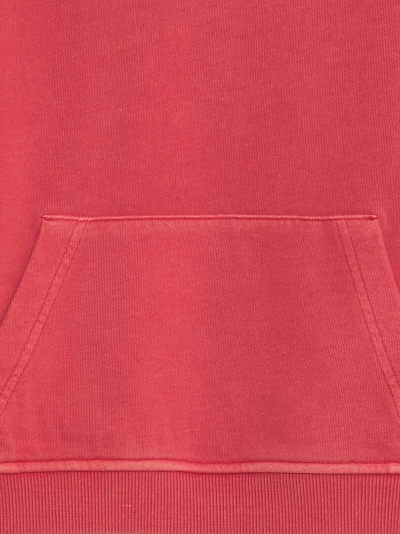Sweat en molleton avec poche kangouru rouge