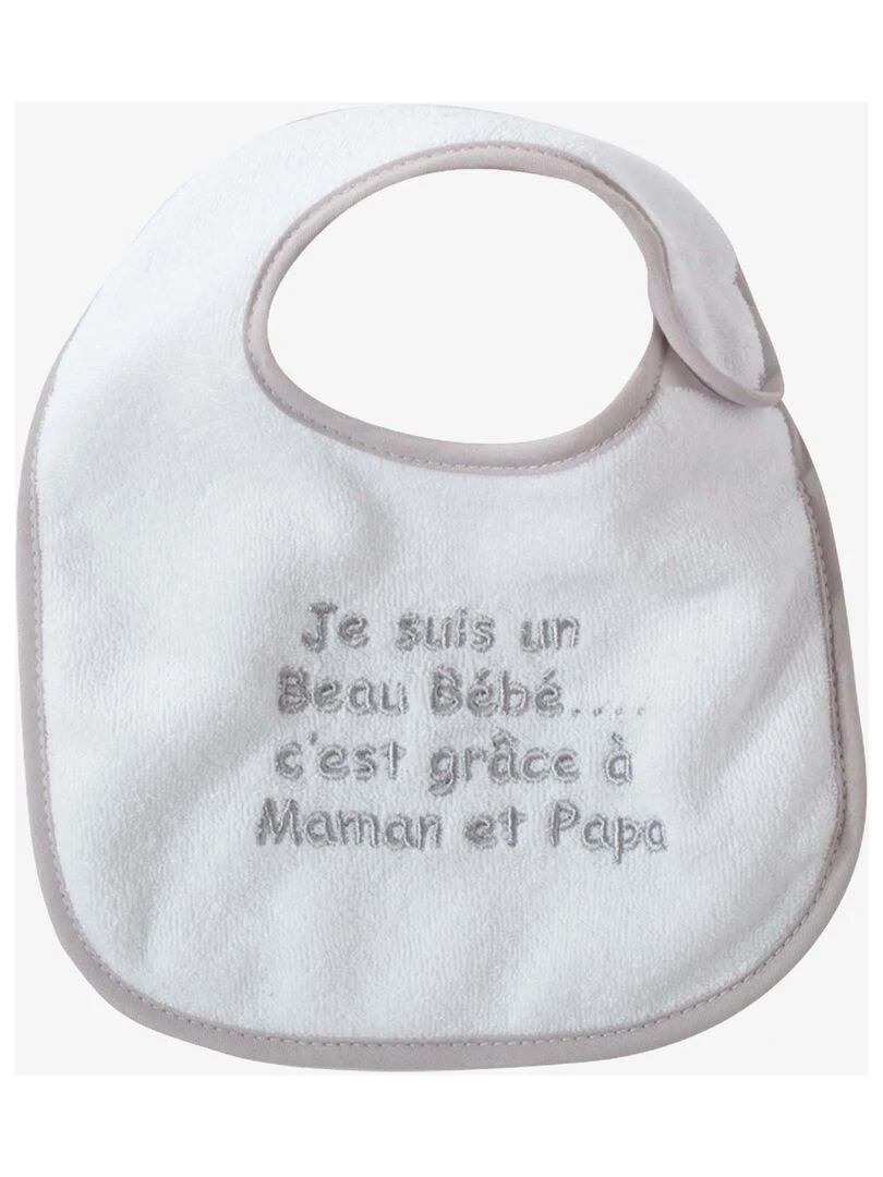 Lot de 7 bavoirs de naissance à velcro Maman et papa d'amour   Vert
