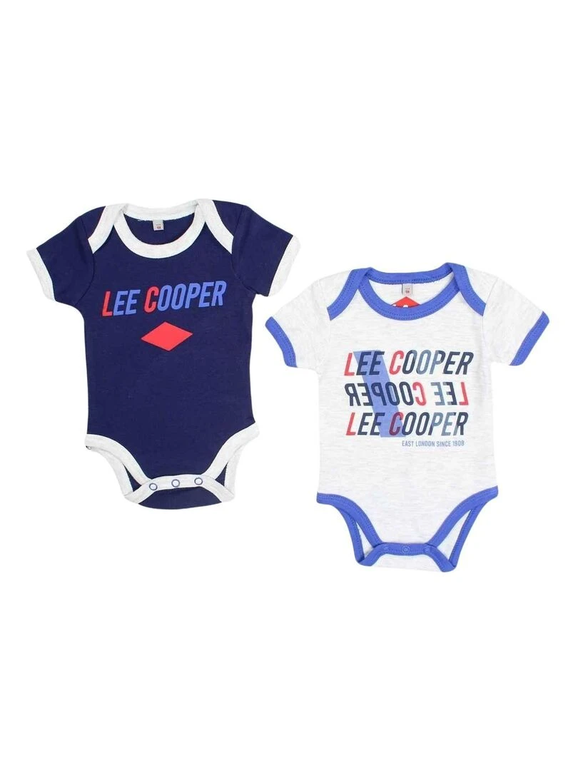 Lee Cooper Lot de 2 bodys bébé garçon en coton Bleu marine