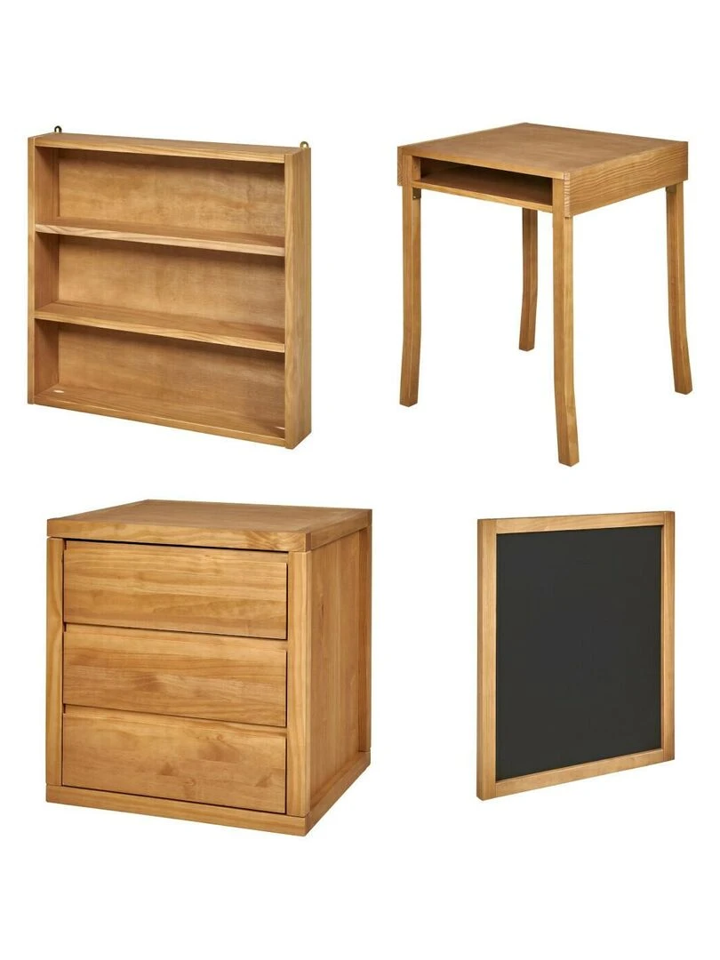 Lit évolutif bébé avec tiroir et matelas Sya   AKITEN RETAIL   Marron