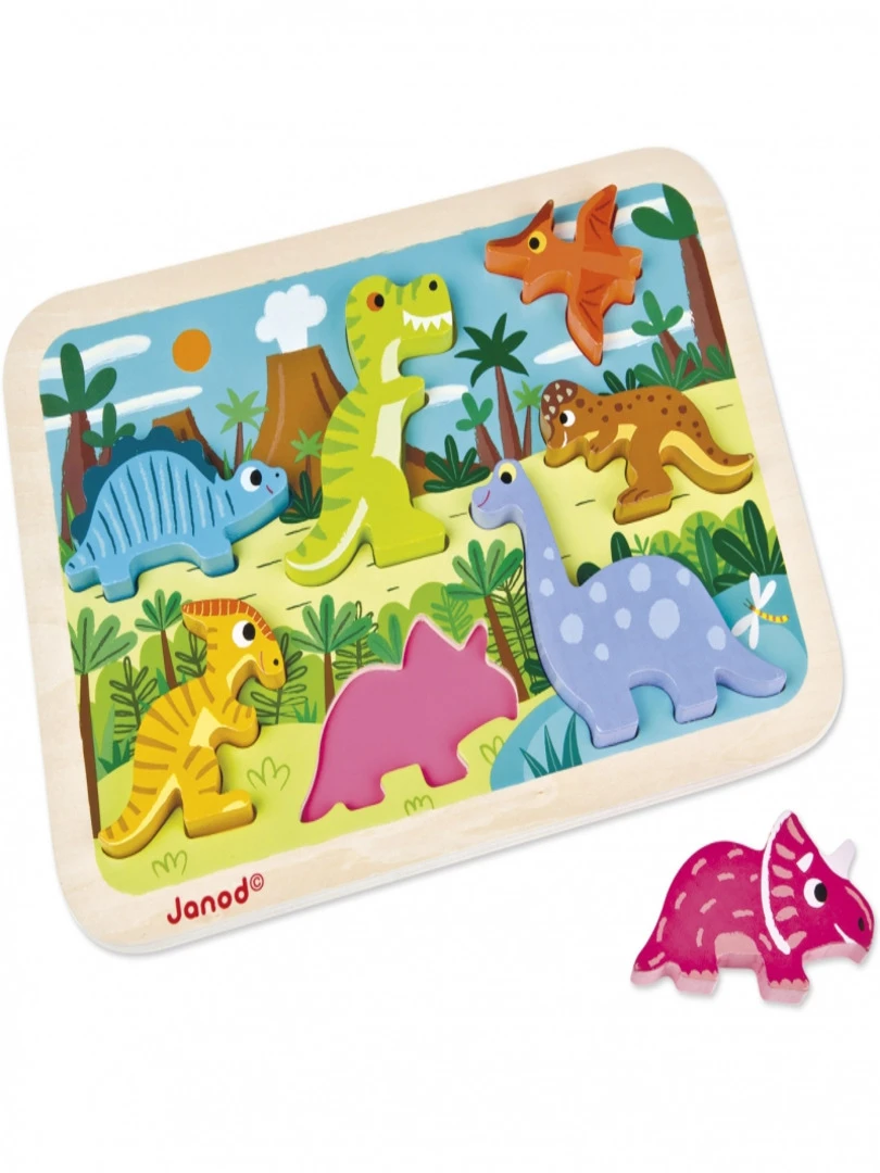 Puzzle À Encastrement Chunky Dinosaures (7 Pièces) N/A