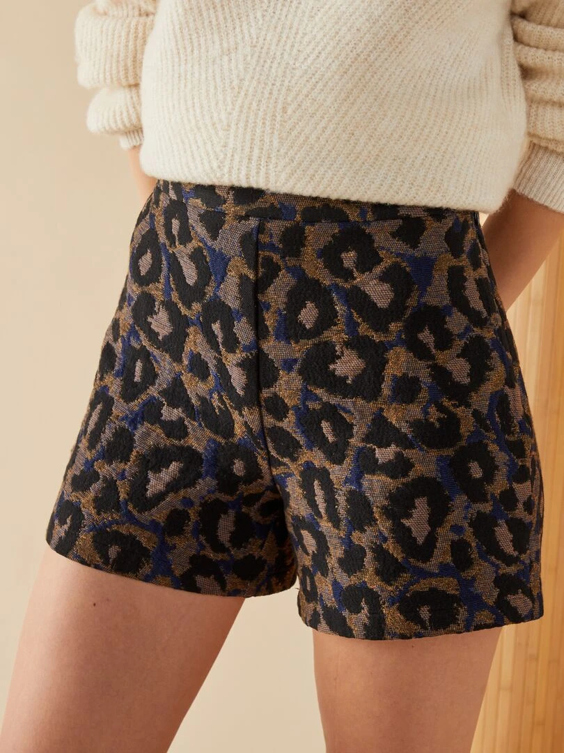 Short matelassé léopard x Jacquard léopard