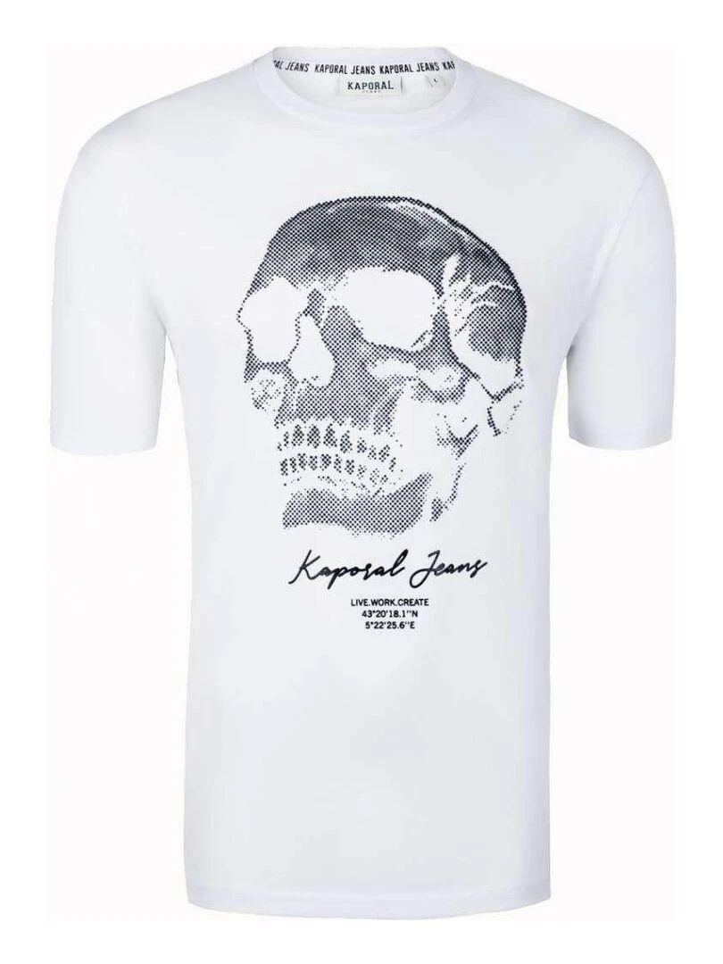 KAPORAL T shirt coton biologique col rond Rodik Blanc