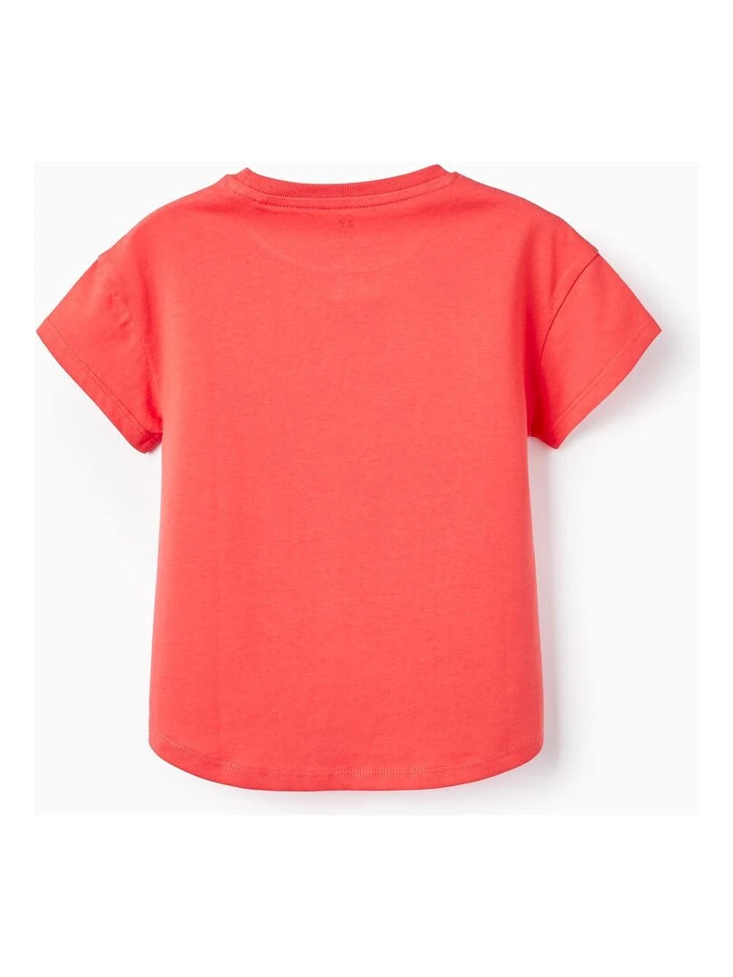 Débardeur en coton pour fille 'cha Cha Cha' manches courtes Rose