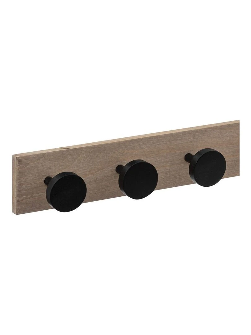 Patère bois 8 têtes noir Beige