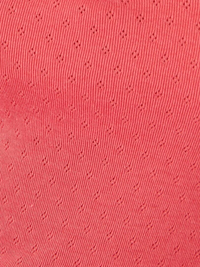 T shirt manches courtes  maille ajourée Thermolactyl   Damart   Rose framboise
