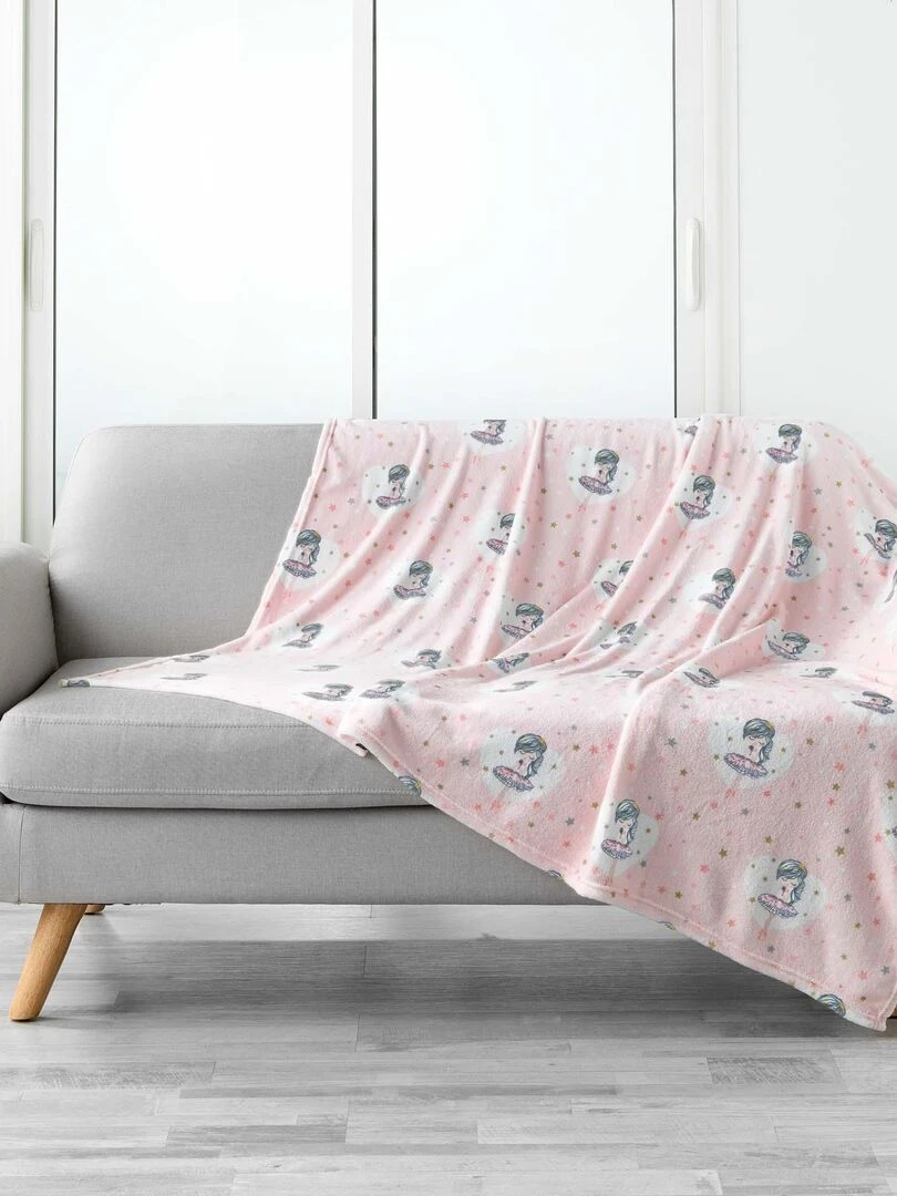 Plaid flanelle Petite danseuse etoile Rose