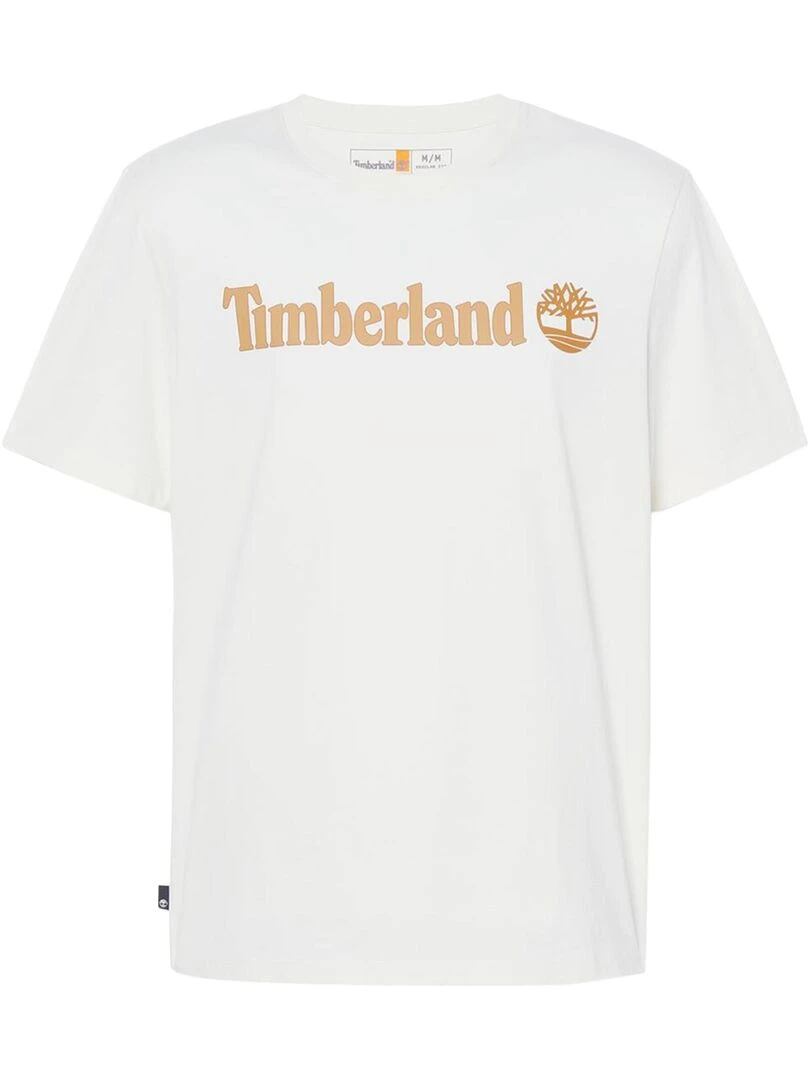 Tee Shirt Timberland Linear Logo Short Sleev   Blanc