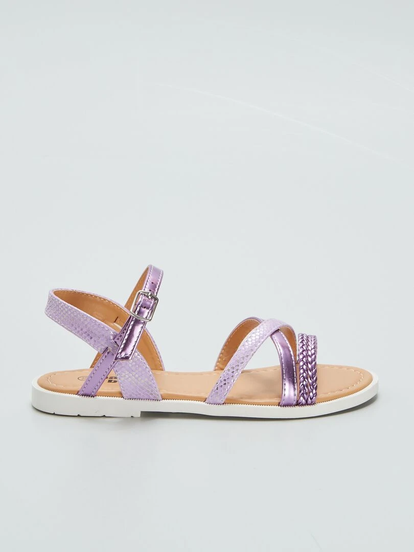 Sandales avec jeu de brides Rose