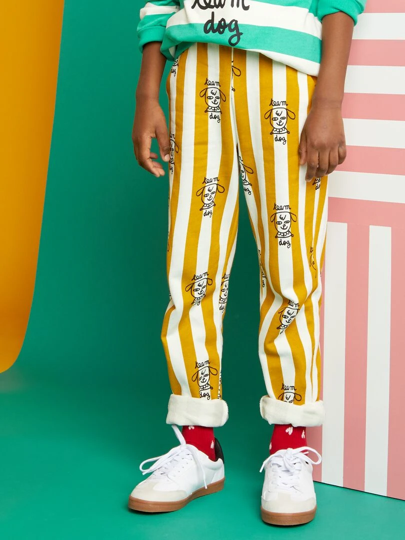 Pantalon en molleton X Little Bad Wolf Blanc/jaune