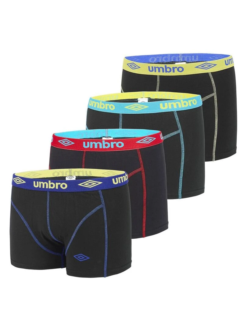Lot de 4 Boxers coton homme Umbro Noir