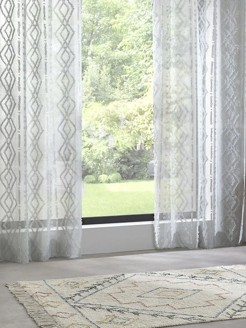 Voilage épuré à jacquard Blanc