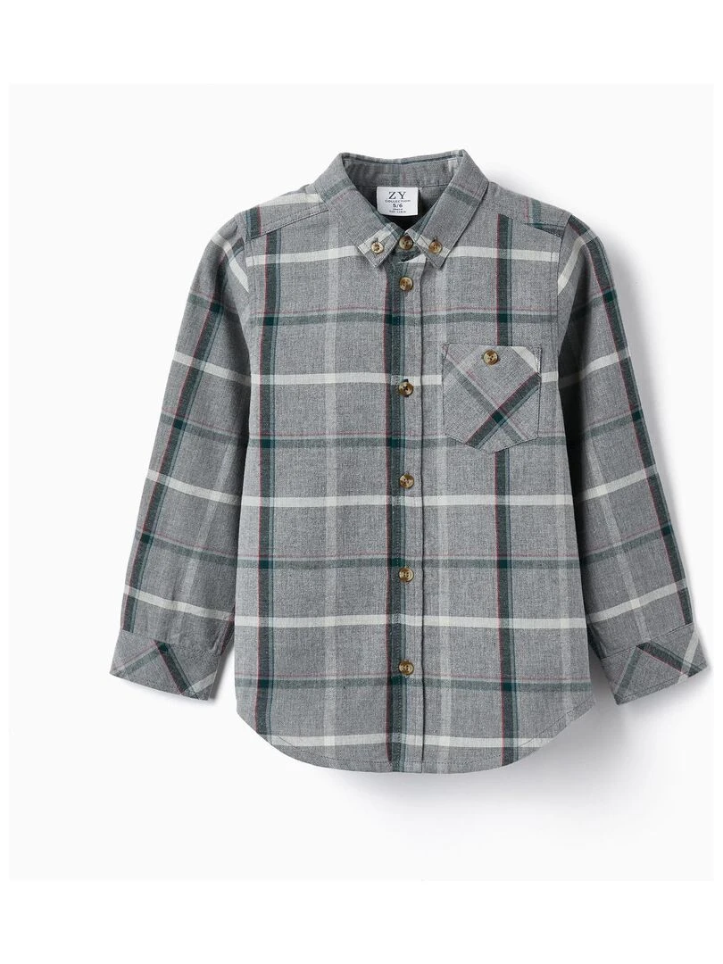 Chemise à Carreaux pour Garçon manches longues ROYALS OFF DUTY Gris clair