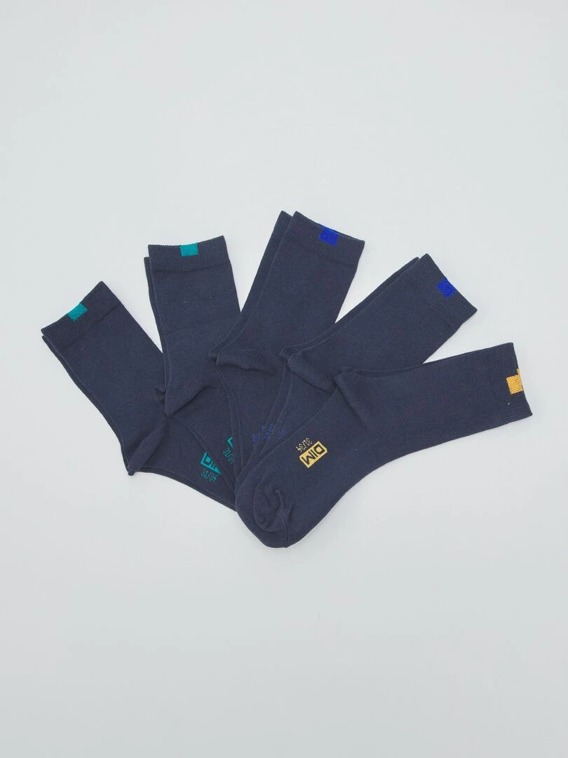 Lot de 5 paires de chaussettes 'Dim' Bleu foncé