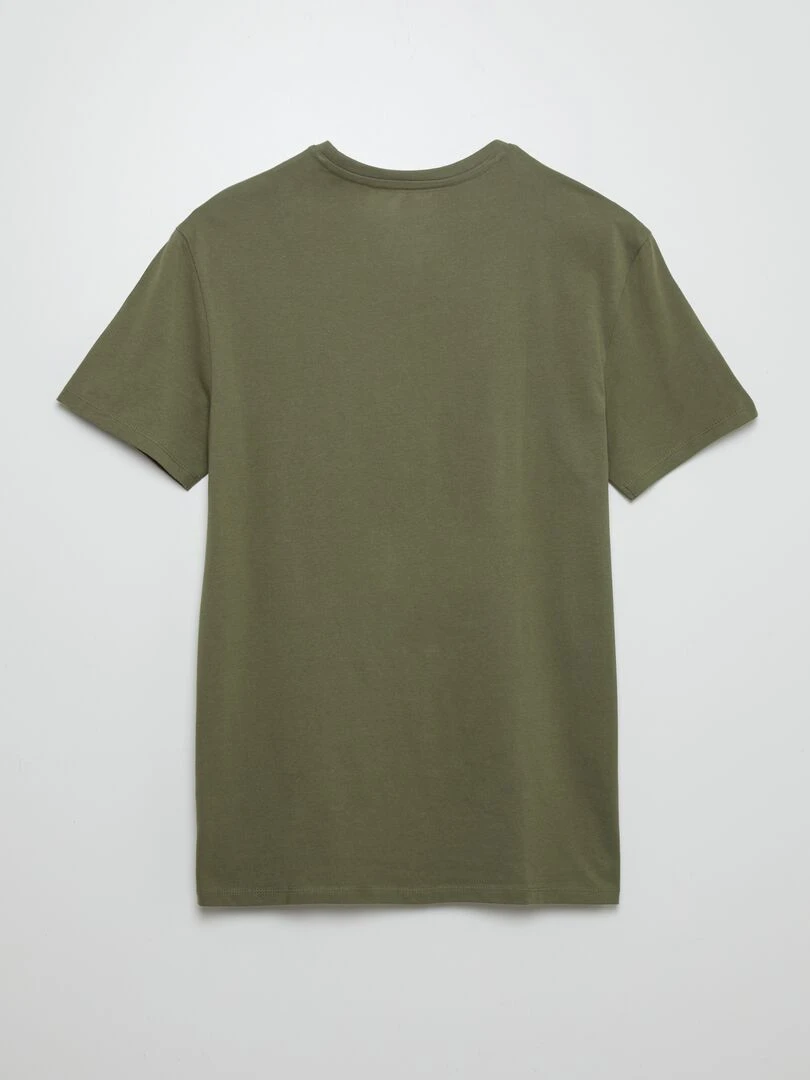 T shirt 'Jurassic Park' en coton à col   Vert