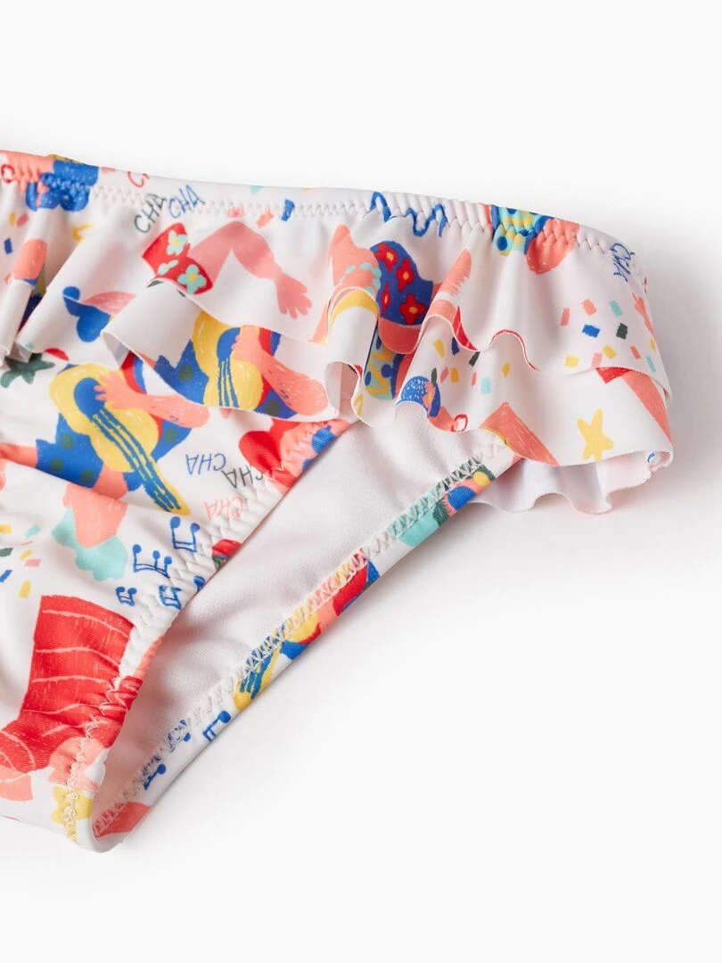 Maillot de bain UPF80 avec Motif pour Fille   Blanc