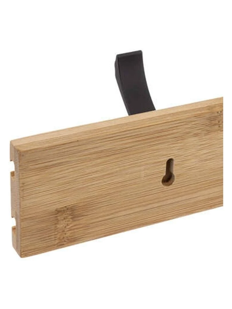 Patère bambou 6 têtes coulissantes Beige