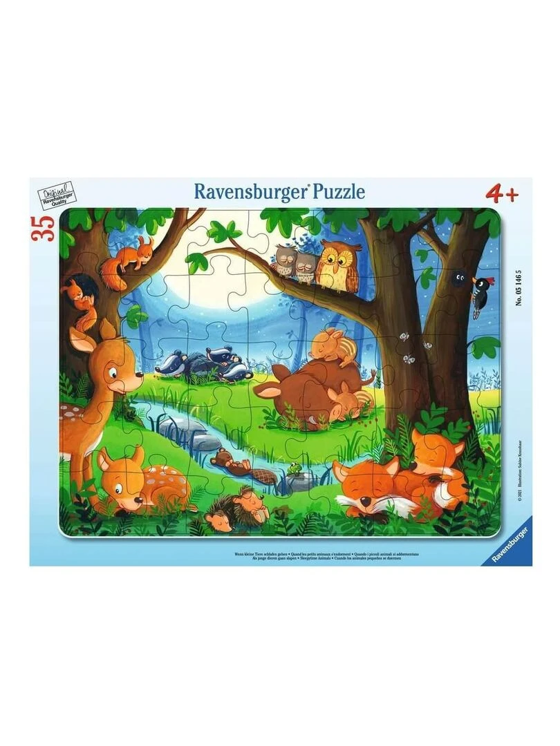 Puzzle cadre 35 pièces : les petits animaux s'endorment N/A