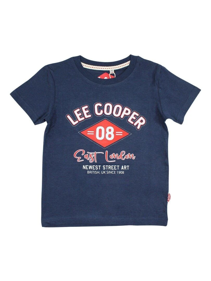 Lee Cooper T shirt garçon imprimé Lee Cooper en coton Bleu foncé