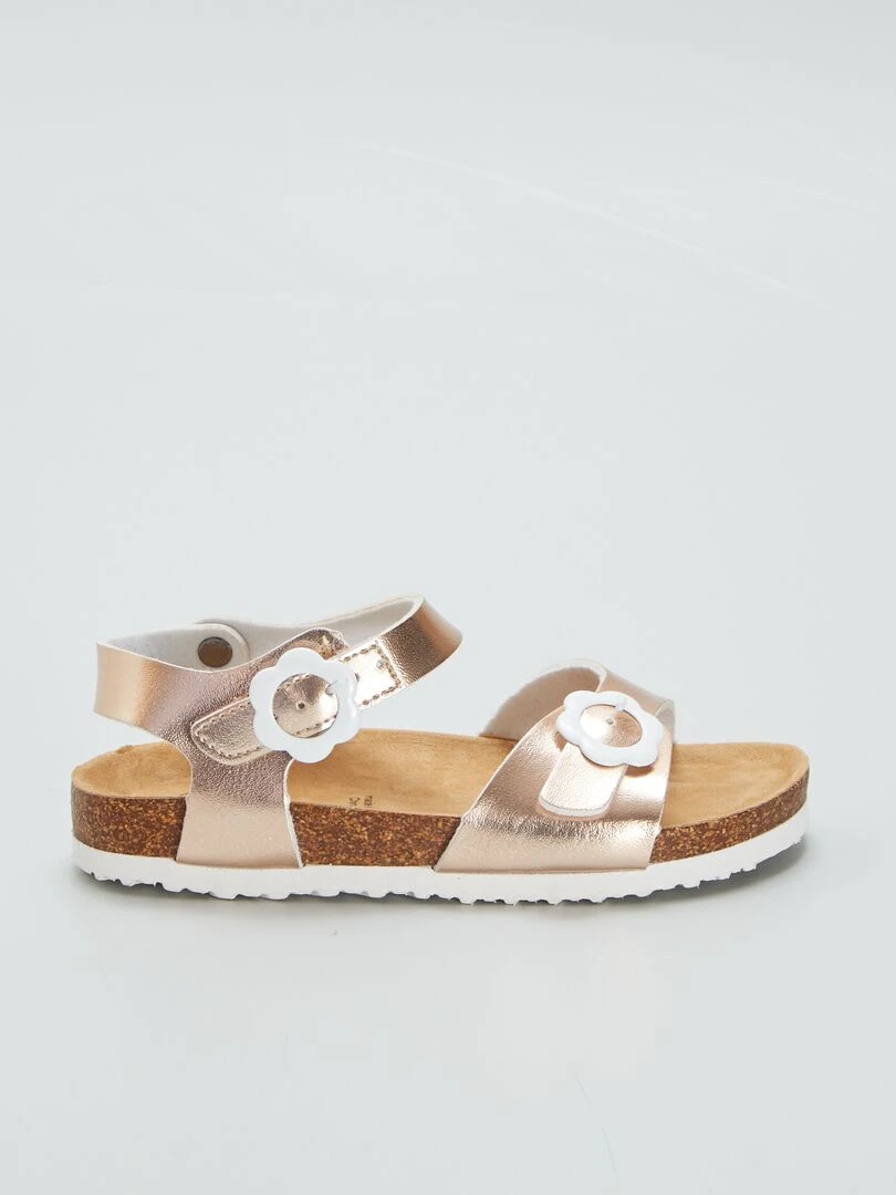 Sandales avec brides à boucles Rose gold