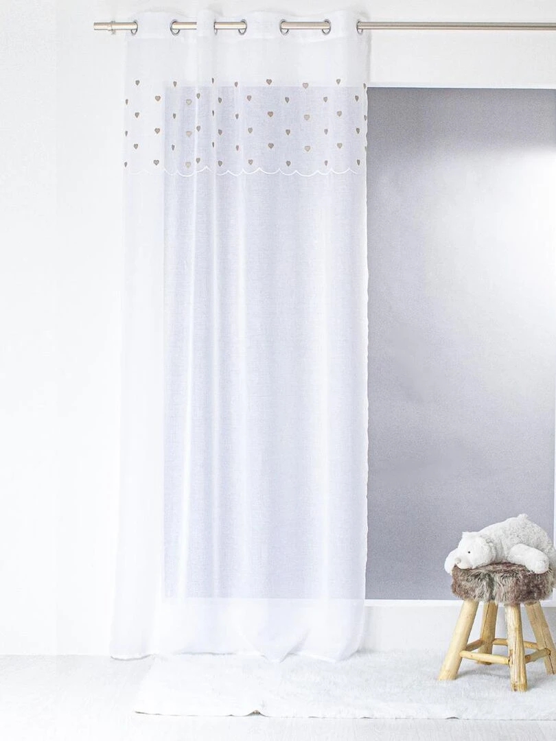 Voilage sablé avec top cœurs Beige